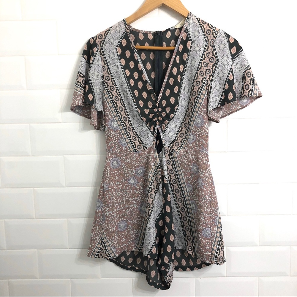 "OLIVACEOUS Boho Multi Colored Romper”